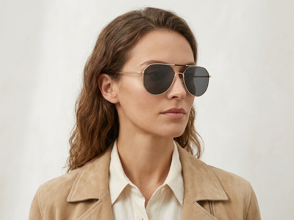 BS2012-2733_Golden_Aviator_Metal_Sunglasses-tryon_female