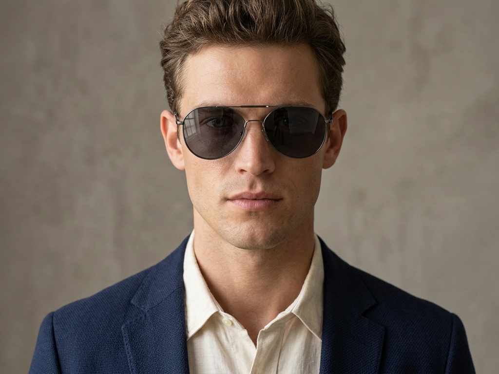 BS2012-2734_Grey_Aviator_Metal_Sunglasses-tryon_male