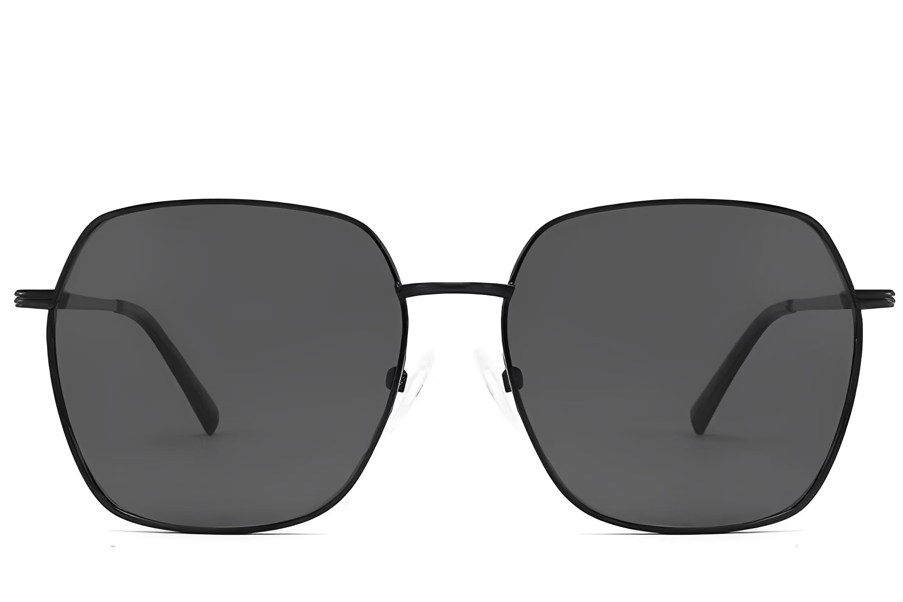 BS2012-2736_Black_Rectangular_Metal_Sunglasses_front