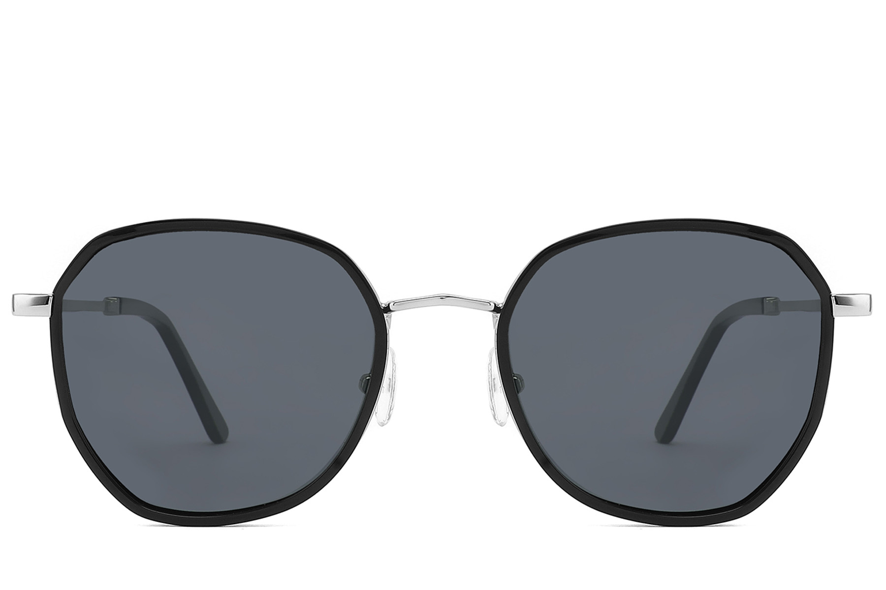 BS2012-2754_Black_Geometric_Metal_Sunglasses_front
