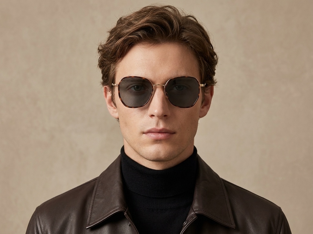 BS2012-2757_Tortoiseshell_Geometric_Metal_Sunglasses-tryon_male