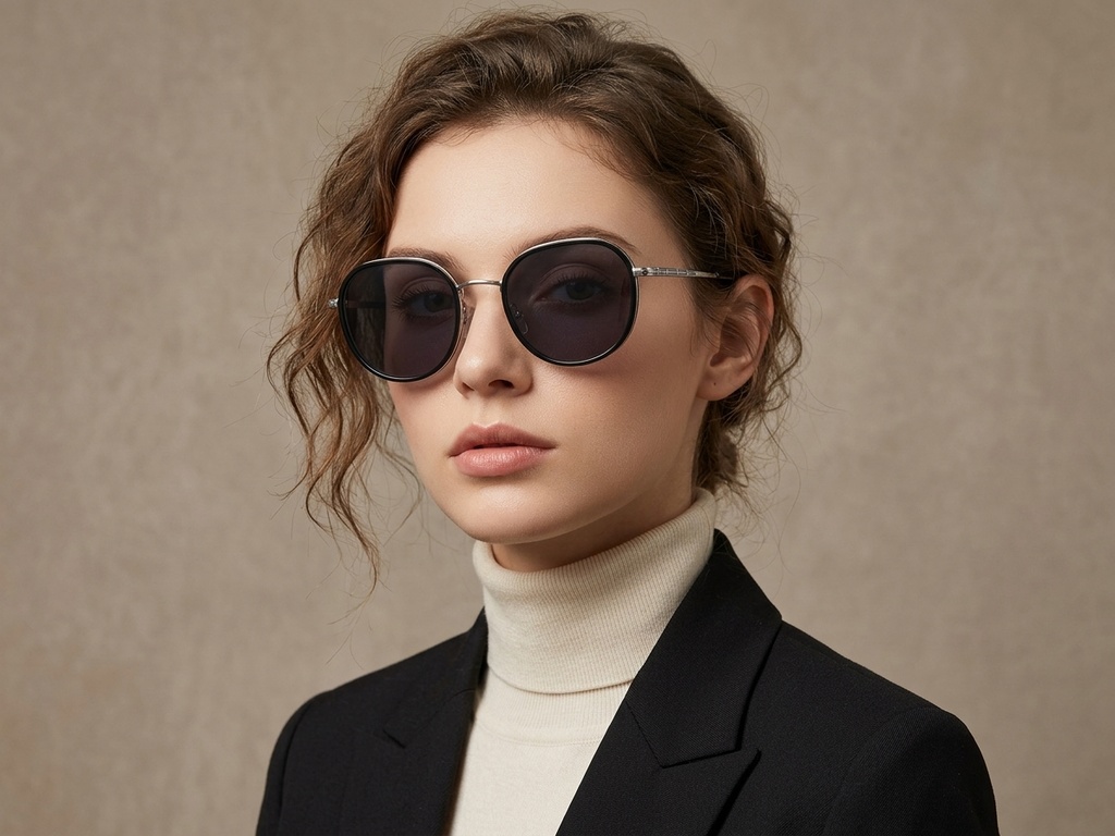 BS2012-2758_Black_Oval_Metal_Sunglasses-tryon_female