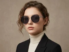 BS2012-2758_Black_Oval_Metal_Sunglasses-tryon_female
