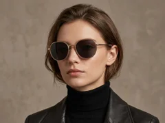 BS2012-2759_Brown_Oval_Metal_Sunglasses-tryon_female