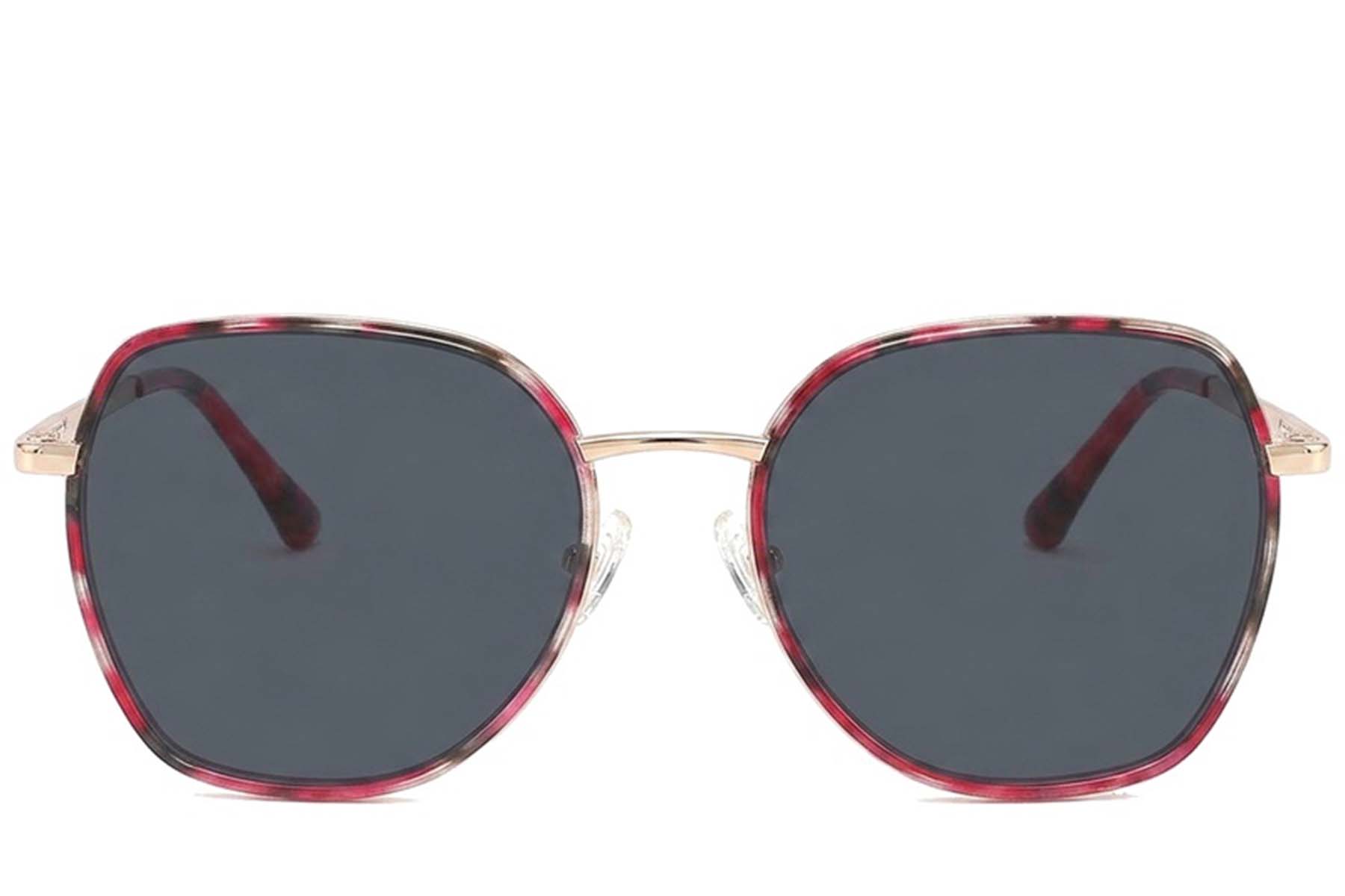 BS2012-2768_Red_Oval_Metal_Sunglasses-front
