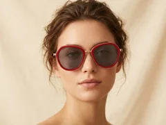 BS2012-2808_Red_Geometric_Acetate_Sunglasses-tryon_female