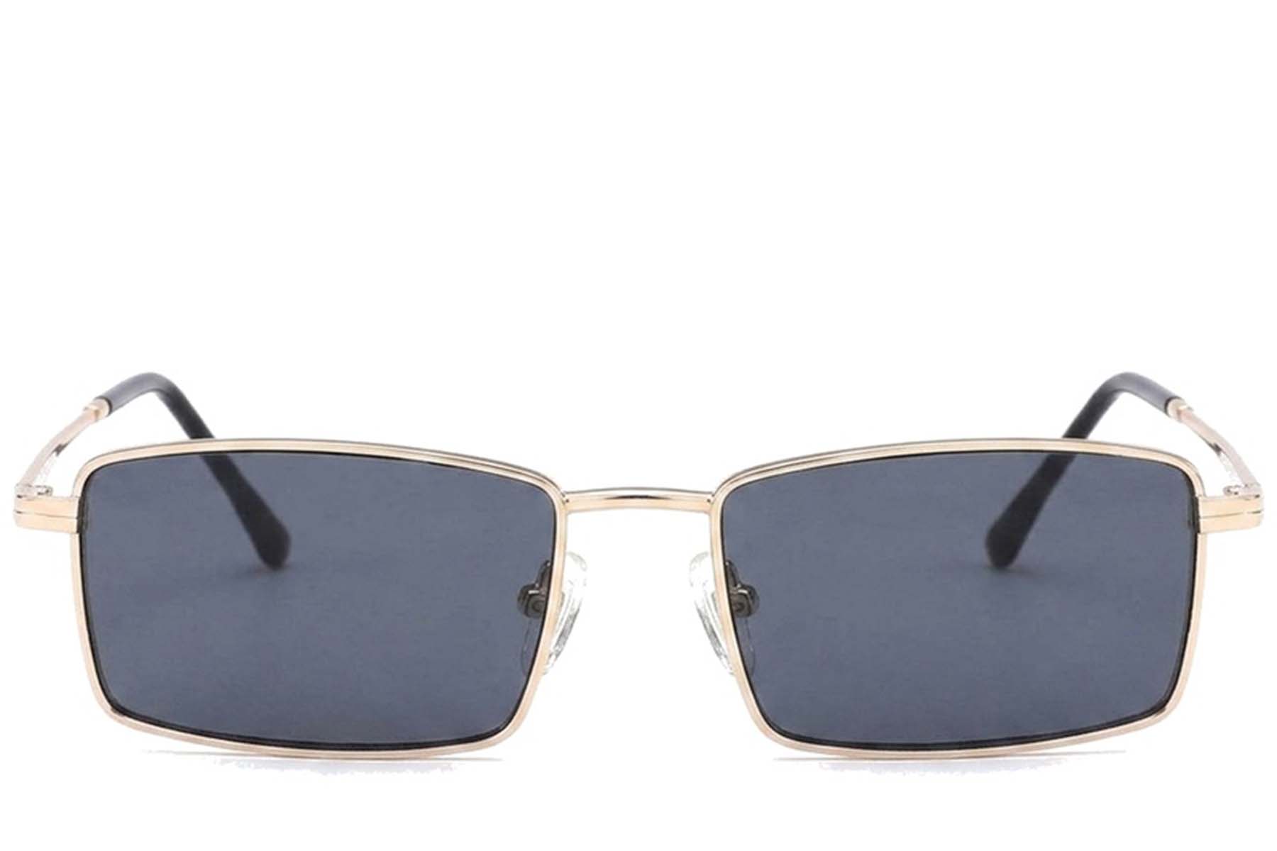 BS2012-2815_Golden_Rectangular_Metal_Sunglasses-front
