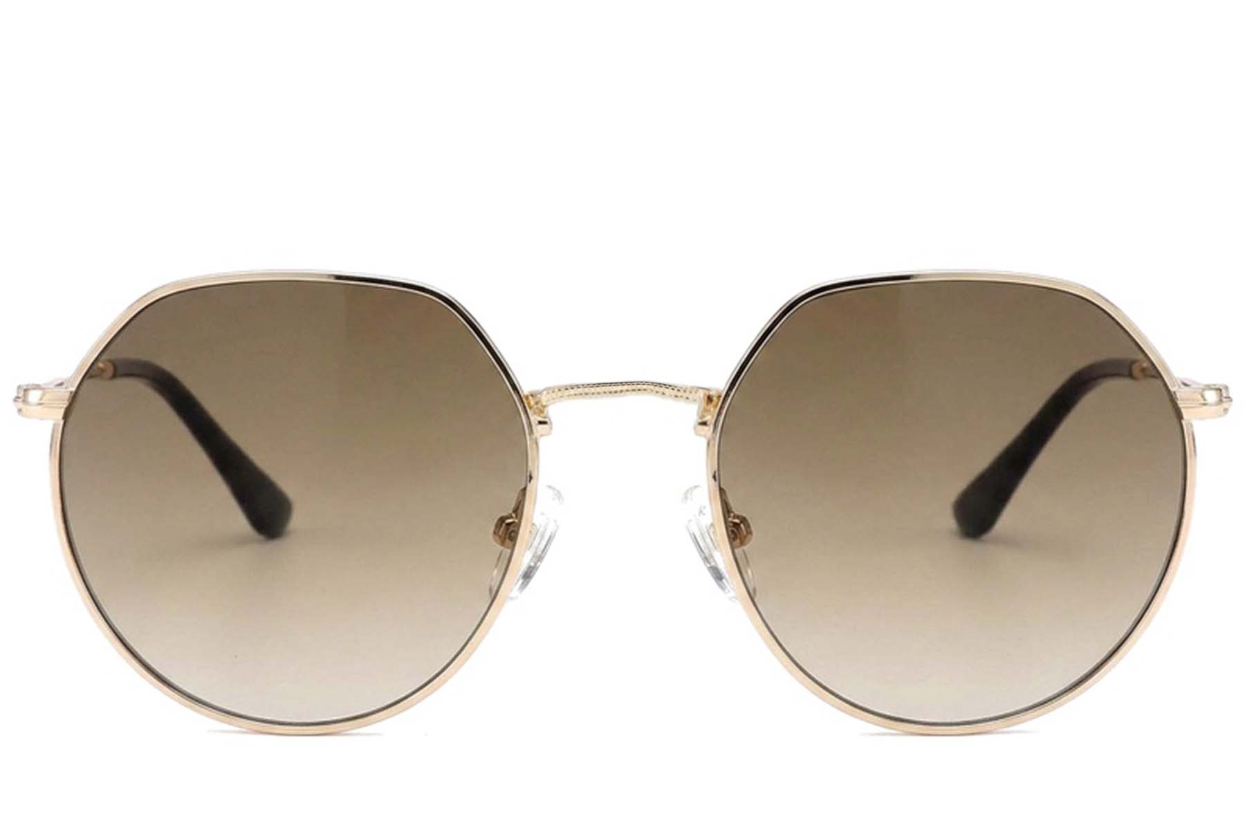 BS2012-2816_Golden_Oval_Metal_Sunglasses-front