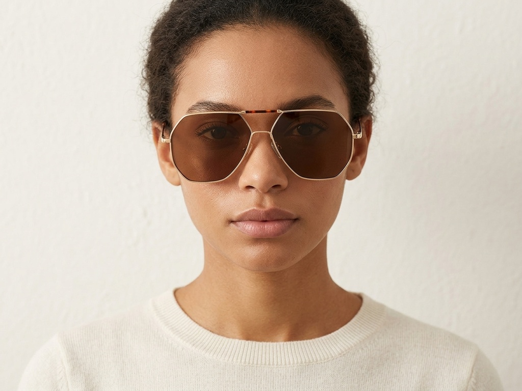 BS2012-2825_Golden_Aviator_Metal_Sunglasses-tryon_female