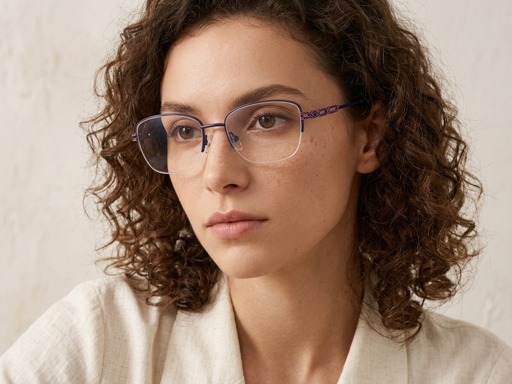 BS2012-2841_Blue_Semi-rimless_Metal_Glasses-tryon_female