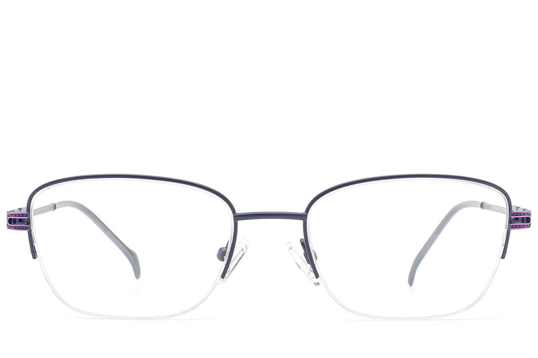 BS2012-2841_Blue_Semi-rimless_Metal_Glasses_front