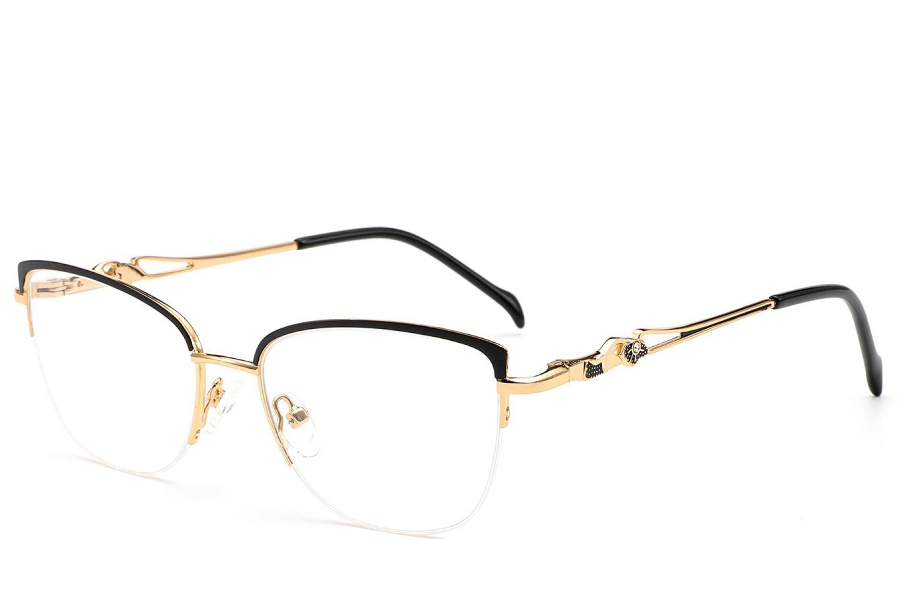 BS2012-2843_Black_Semi-rimless_Metal_Glasses_corner