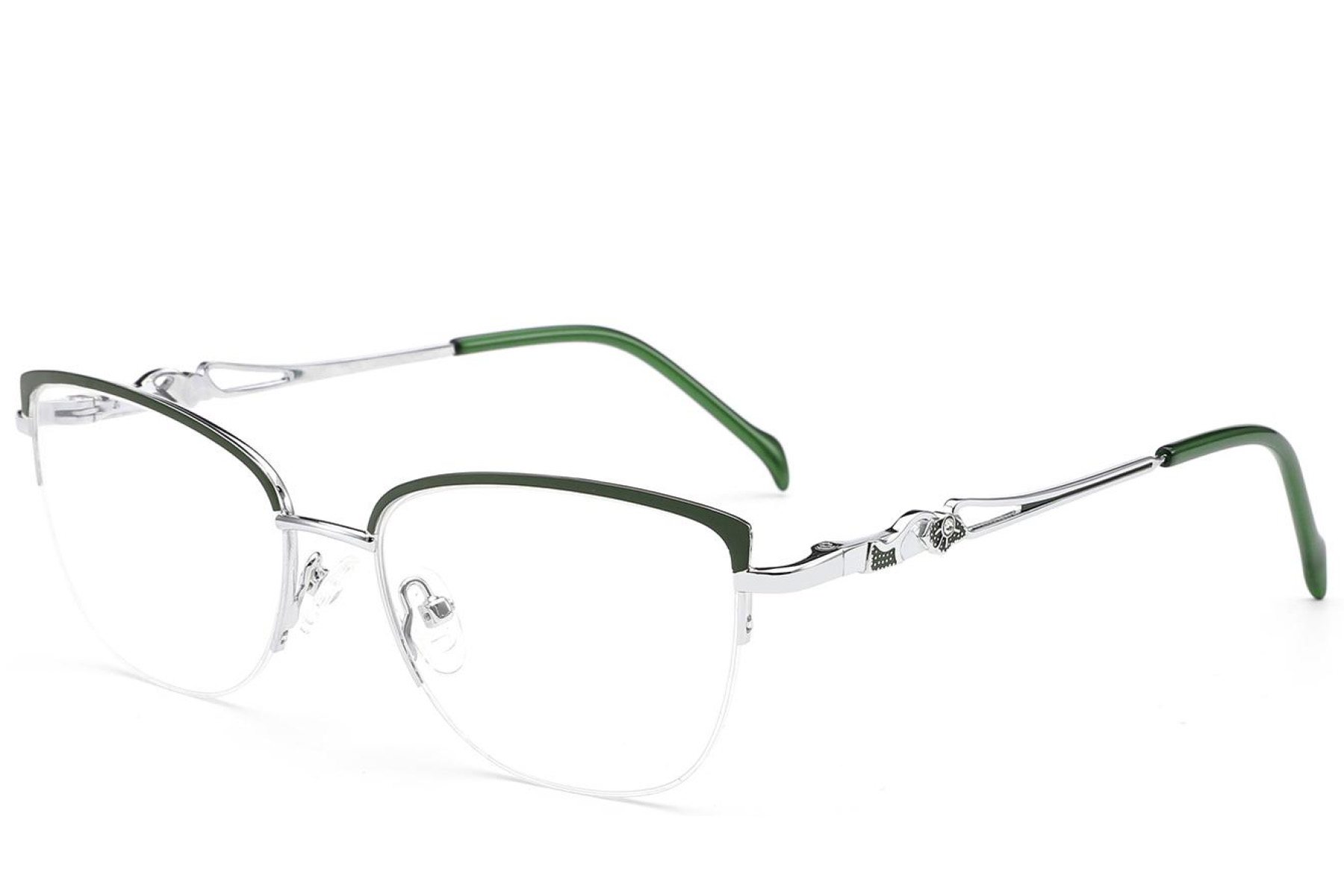 BS2012-2846_Green_Semi-rimless_Metal_Glasses_corner