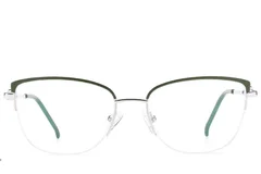 BS2012-2846_Green_Semi-rimless_Metal_Glasses_front