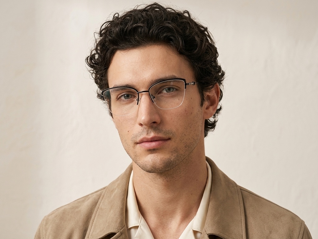 BS2012-2848_Black_Semi-rimless_Metal_Glasses-tryon_male