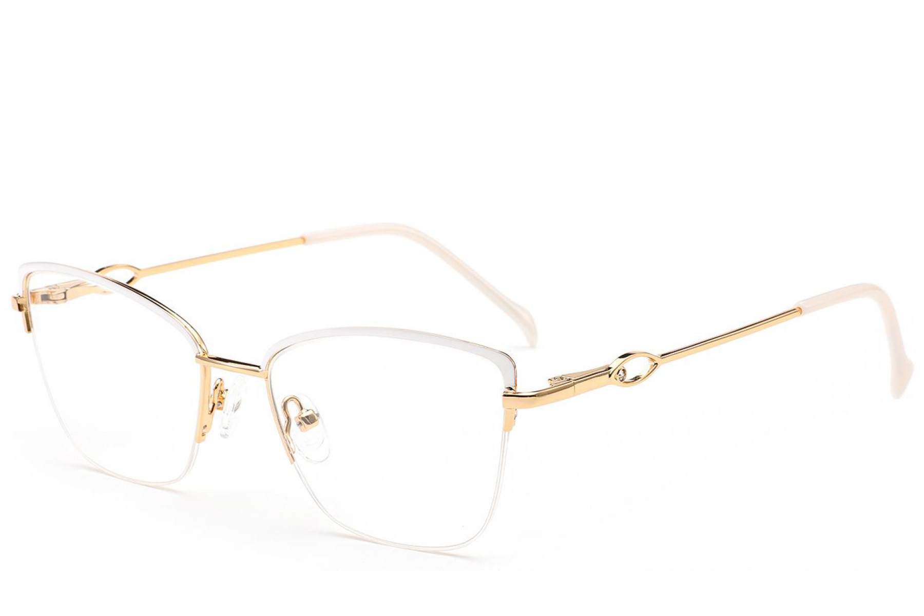 BS2012-2850_White_Semi-rimless_Metal_Glasses_corner