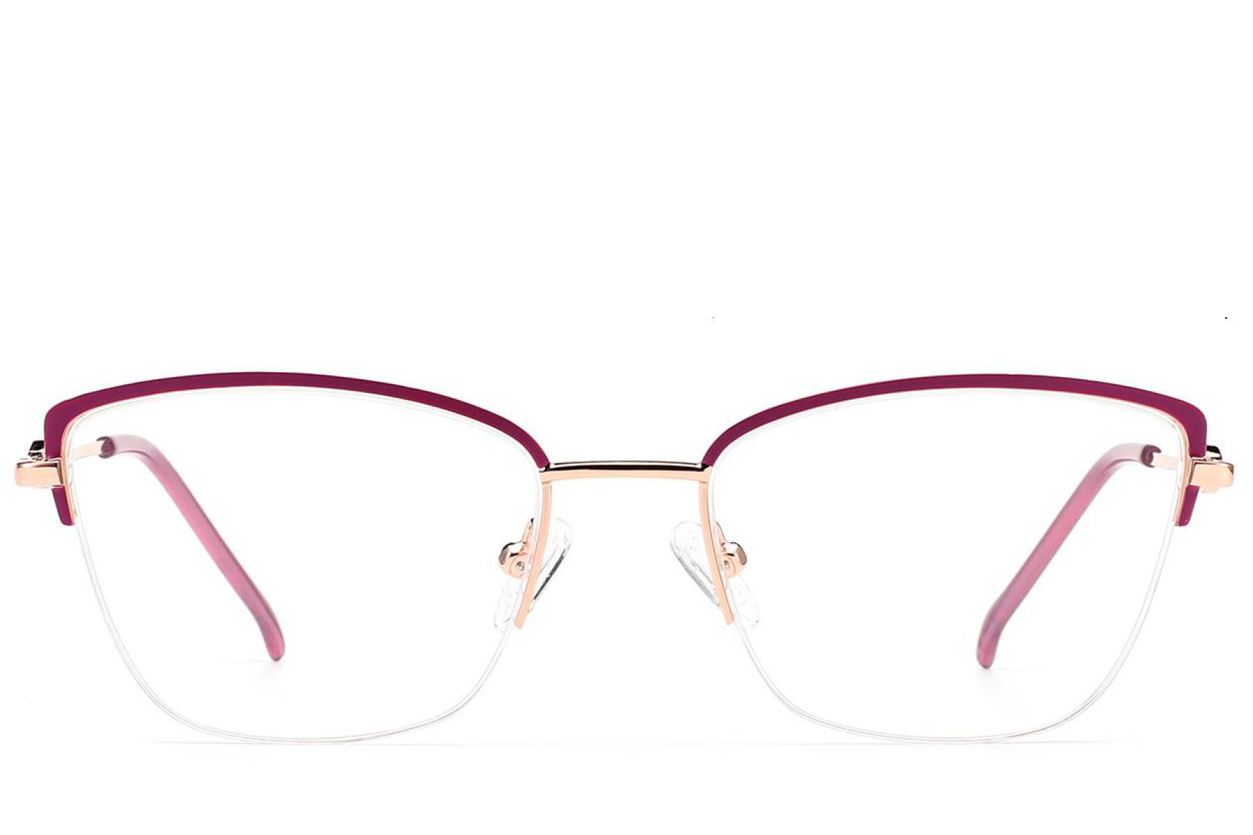 BS2012-2852_Purple_Semi-rimless_Metal_Glasses_front