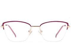 BS2012-2852_Purple_Semi-rimless_Metal_Glasses_front