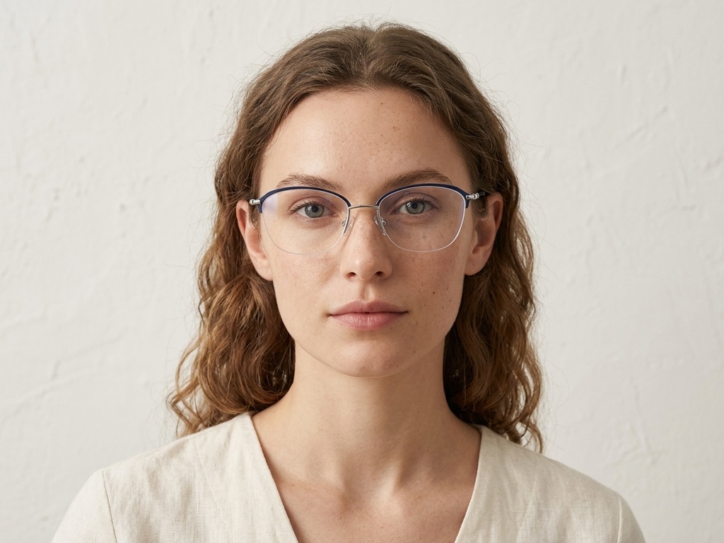 BS2012-2859_Blue_Semi-rimless_Metal_Glasses-tryon_female
