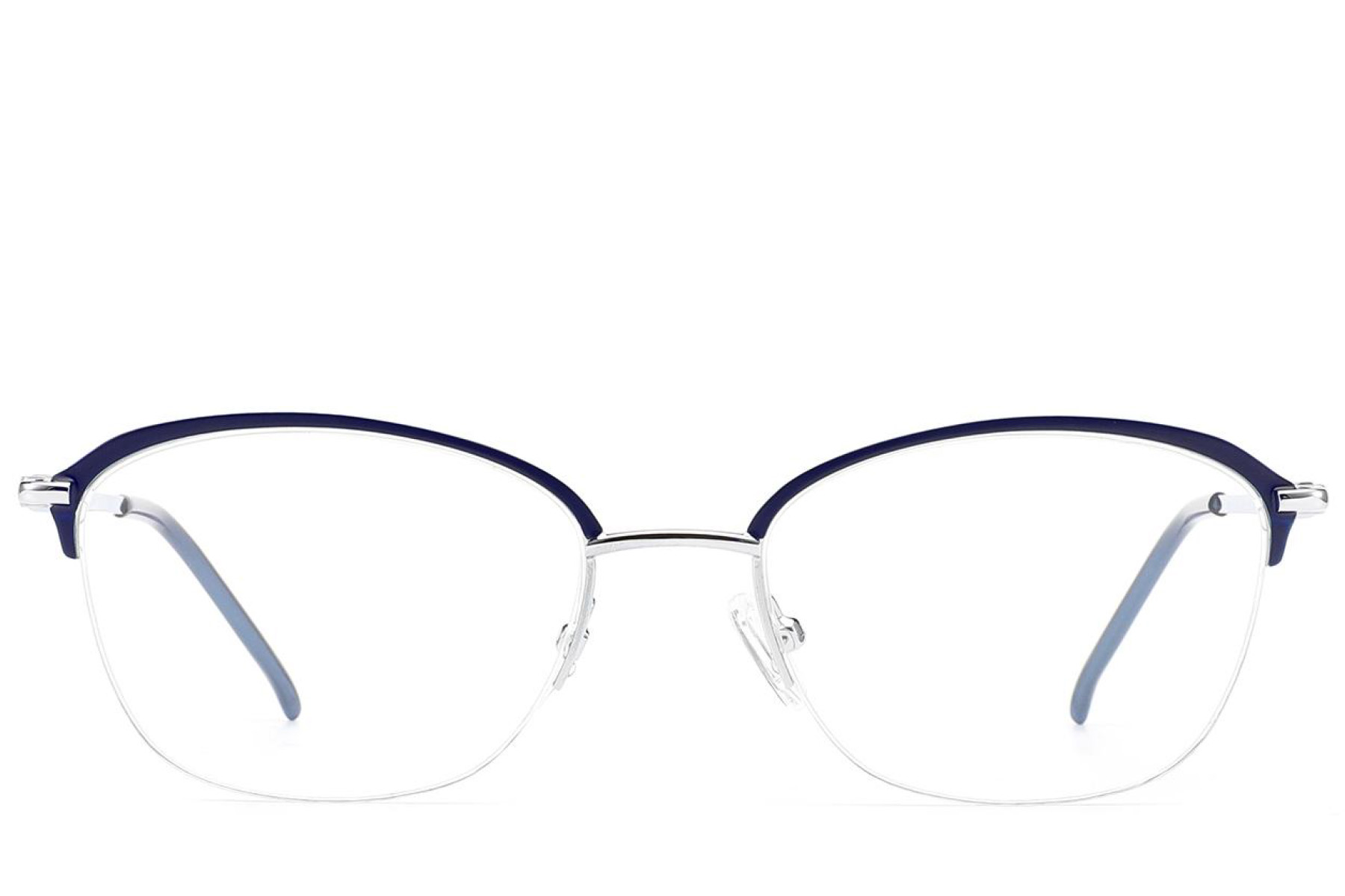BS2012-2859_Blue_Semi-rimless_Metal_Glasses_front