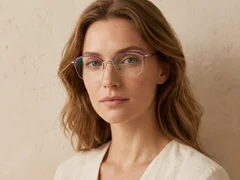 BS2012-2861_Purple_Semi-rimless_Metal_Glasses-tryon_female