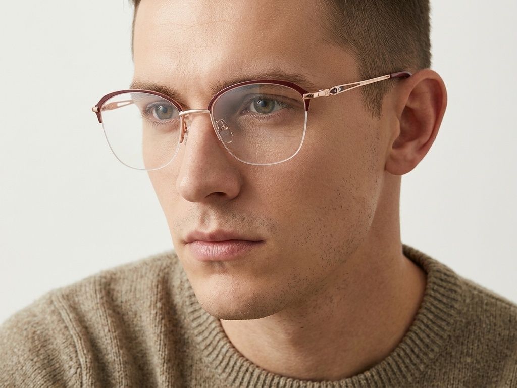 BS2012-2862_Purple_Semi-rimless_Metal_Glasses-tryon_male