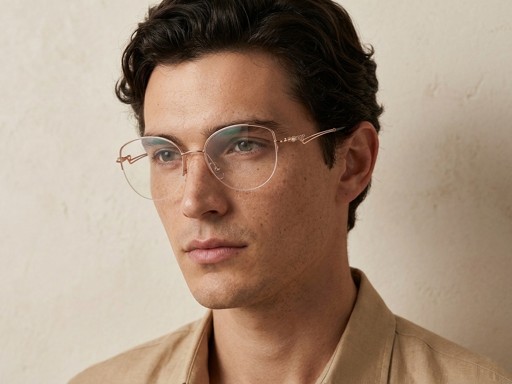 BS2012-2869_Pink_Semi-rimless_Metal_Glasses-tryon_male