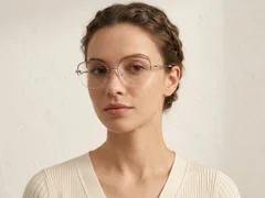 BS2012-2871_Pink_Semi-rimless_Metal_Glasses-tryon_female