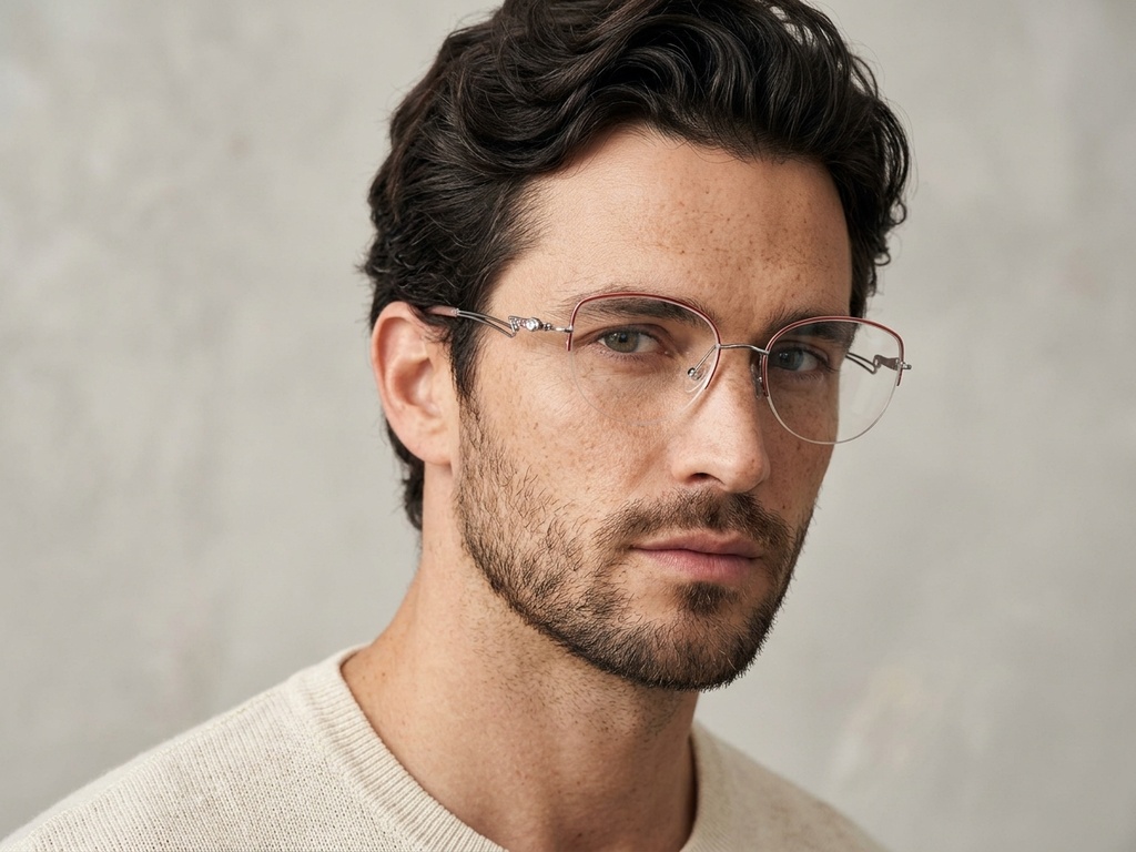 BS2012-2871_Pink_Semi-rimless_Metal_Glasses-tryon_male