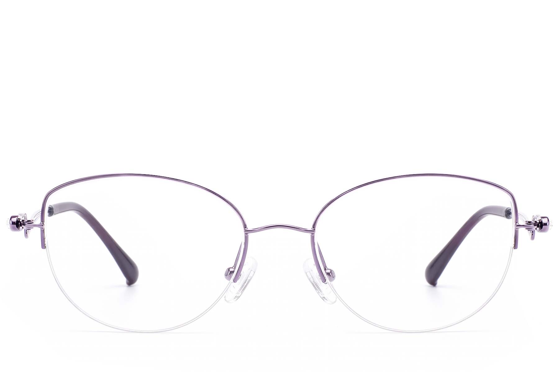 BS2012-2872_Purple_Semi-rimless_Metal_Glasses-front