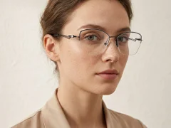 BS2012-2873_Black_Semi-rimless_Metal_Glasses-tryon_female