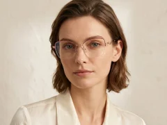 BS2012-2875_Red_Semi-rimless_Metal_Glasses-tryon_female