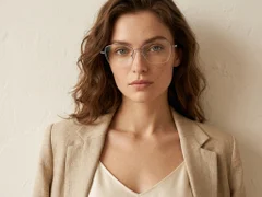 BS2012-2877_Silver_Semi-rimless_Metal_Glasses-tryon_female