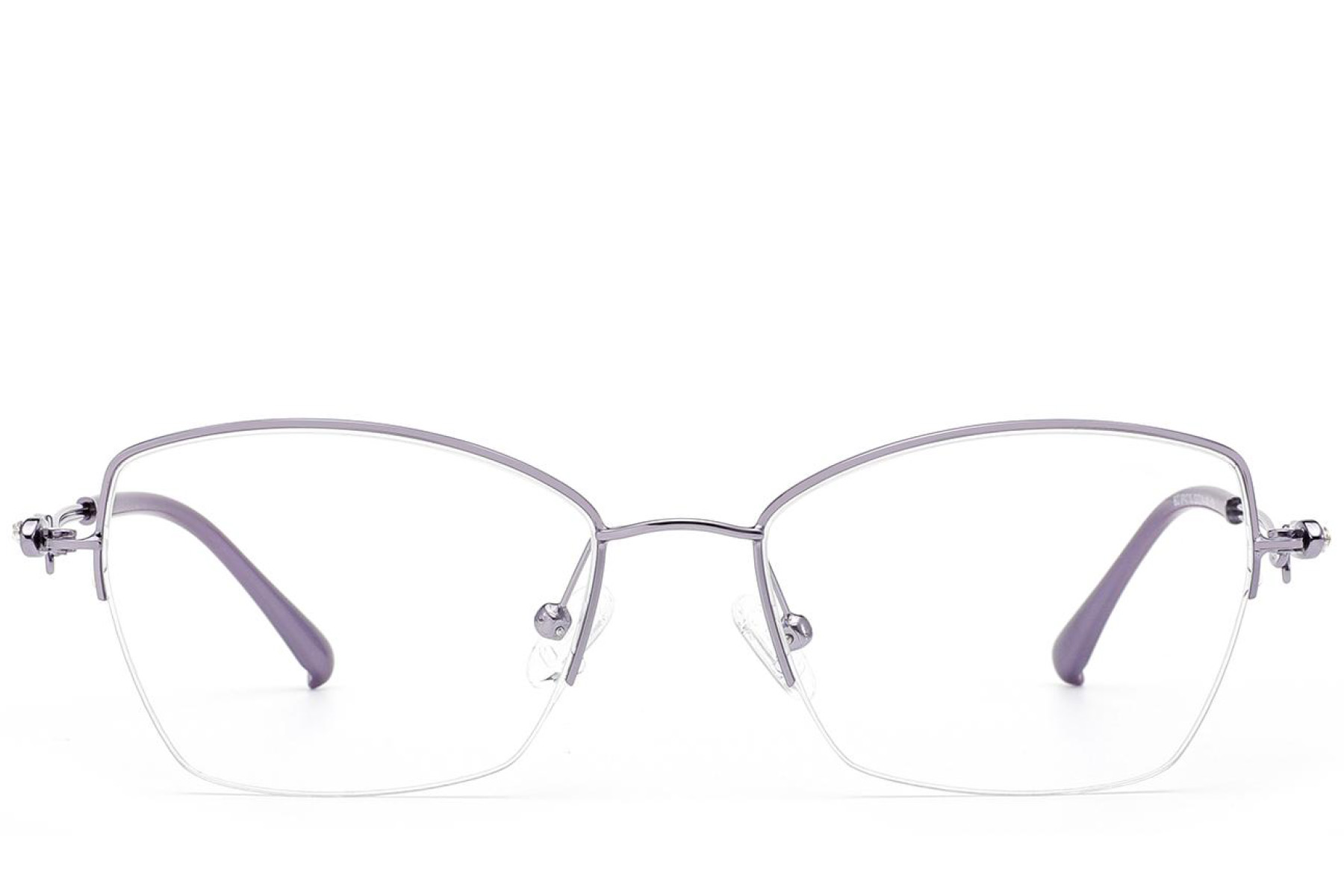 BS2012-2877_Silver_Semi-rimless_Metal_Glasses_front