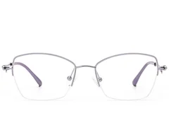 BS2012-2877_Silver_Semi-rimless_Metal_Glasses_front