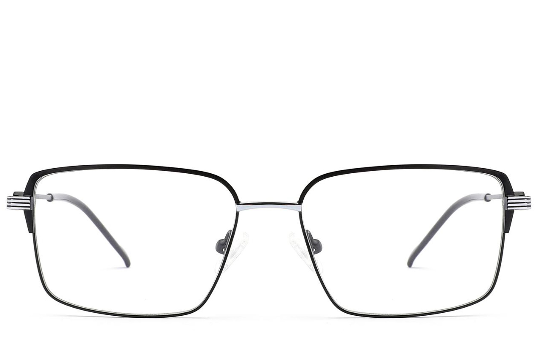 BS2012-2881_Black_Rectangular_Metal_Glasses_front