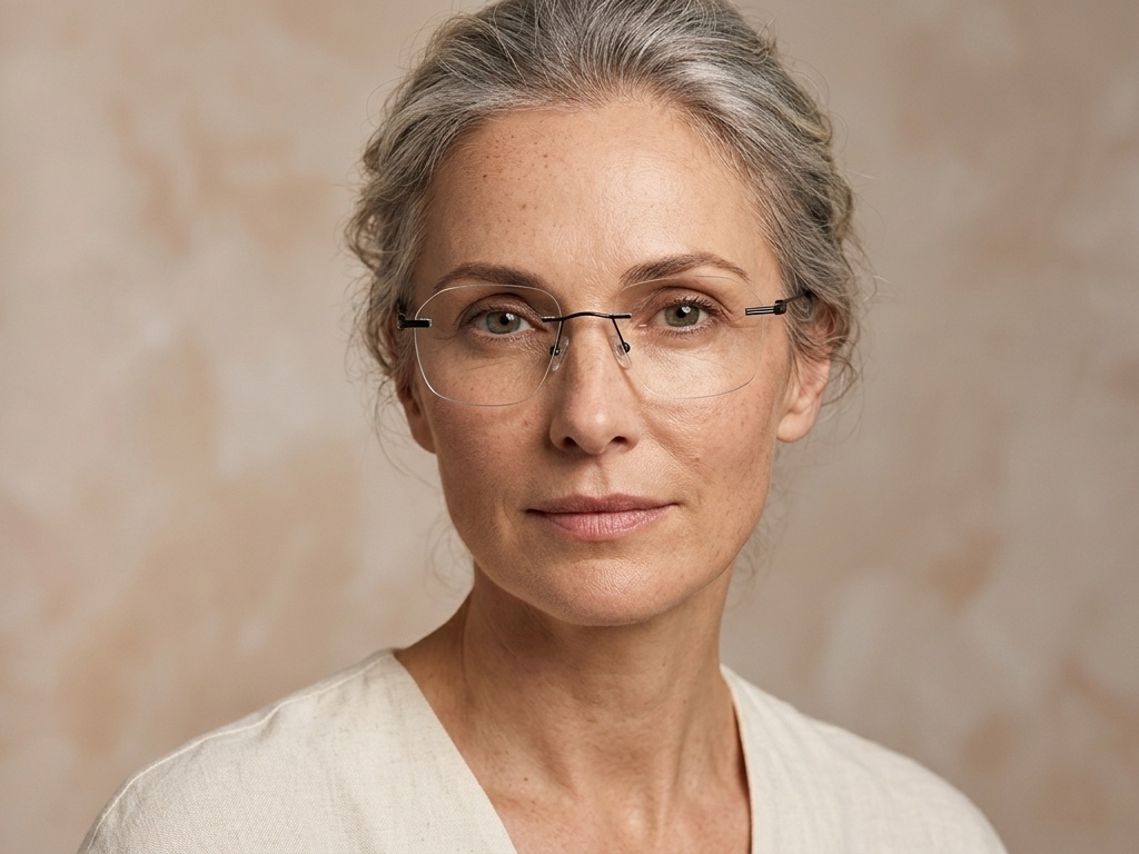 BS2012-2883_Black_Invisible_Metal_Glasses-tryon_female
