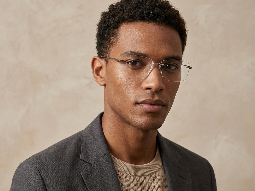 BS2012-2896_Grey_Invisible_Metal_Glasses-tryon_male