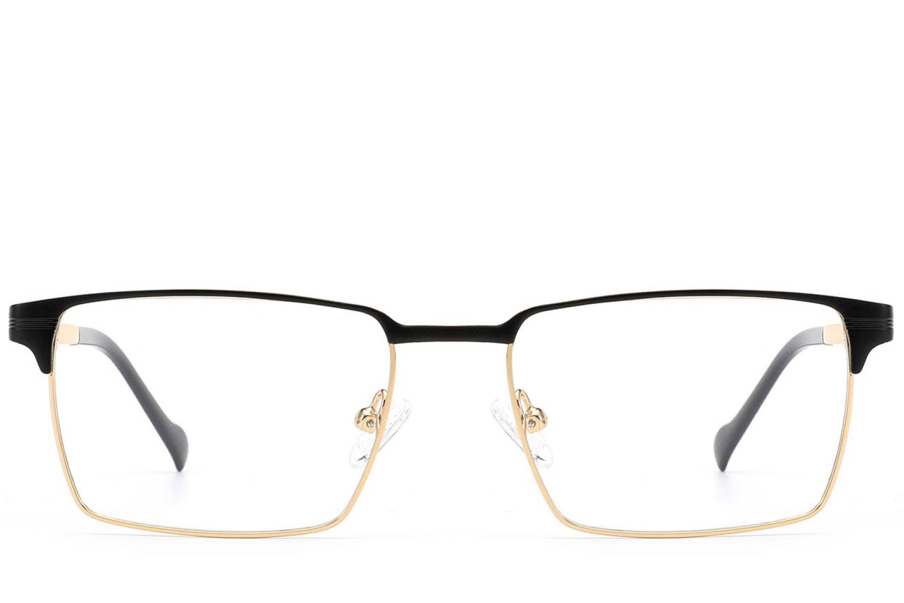 BS2012-2898_Black_Rectangular_Metal_Glasses_front