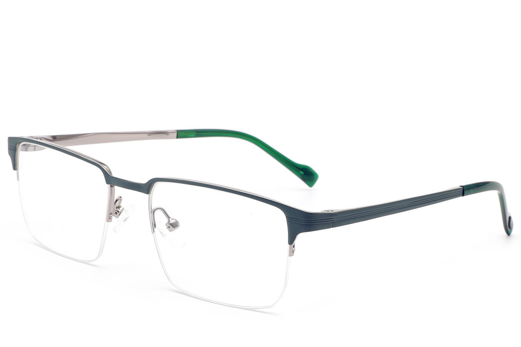 BS2012-2906_Green_Semi-rimless_Metal_Glasses_corner