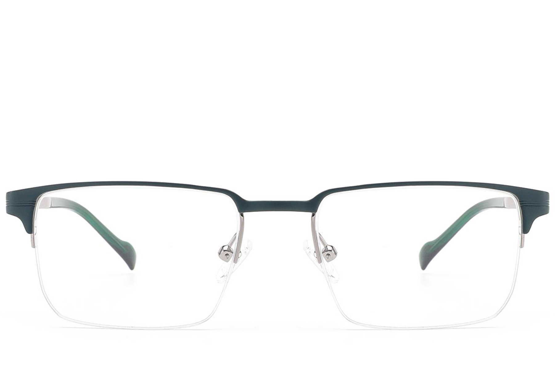 BS2012-2906_Green_Semi-rimless_Metal_Glasses_front