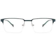 BS2012-2906_Green_Semi-rimless_Metal_Glasses_front