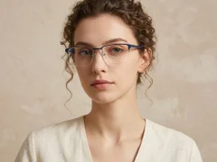BS2012-2907_Blue_Semi-rimless_Metal_Glasses-tryon_female