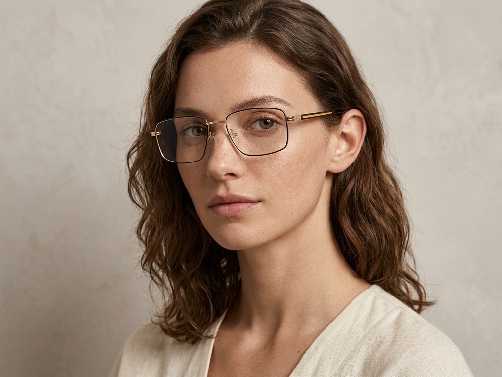 BS2012-2908_Golden_Rectangular_Metal_Glasses-tryon_female