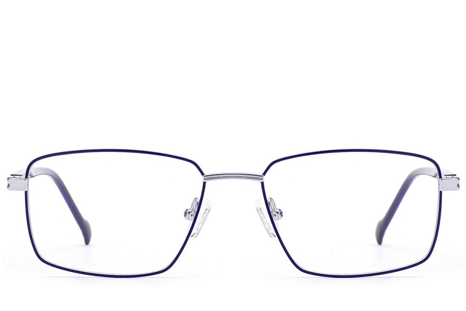 BS2012-2912_Blue_Rectangular_Metal_Glasses_front