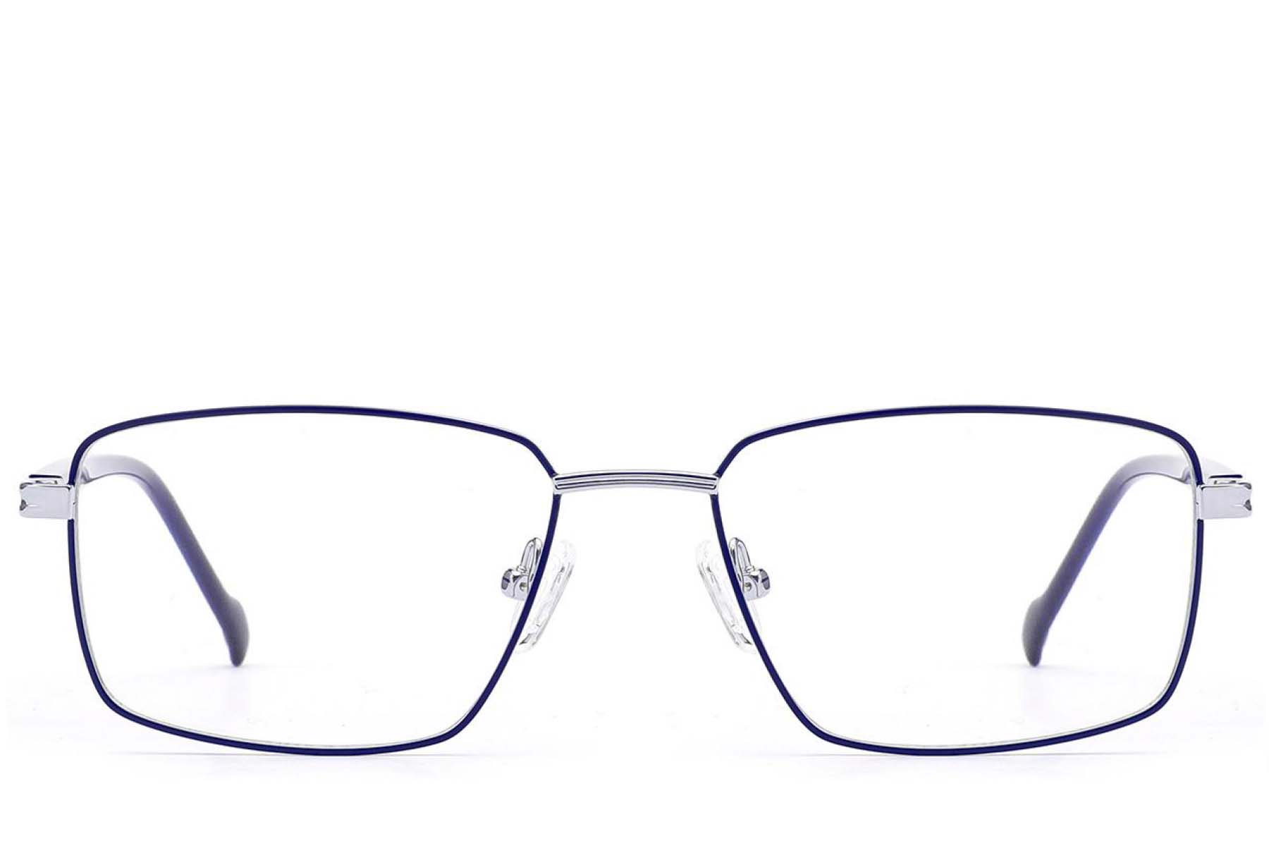 BS2012-2912_Blue_Rectangular_Metal_Glasses_front