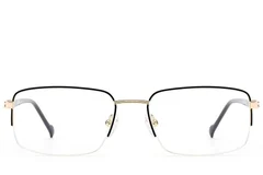 BS2012-2913_Black_Semi-rimless_Metal_Glasses_front