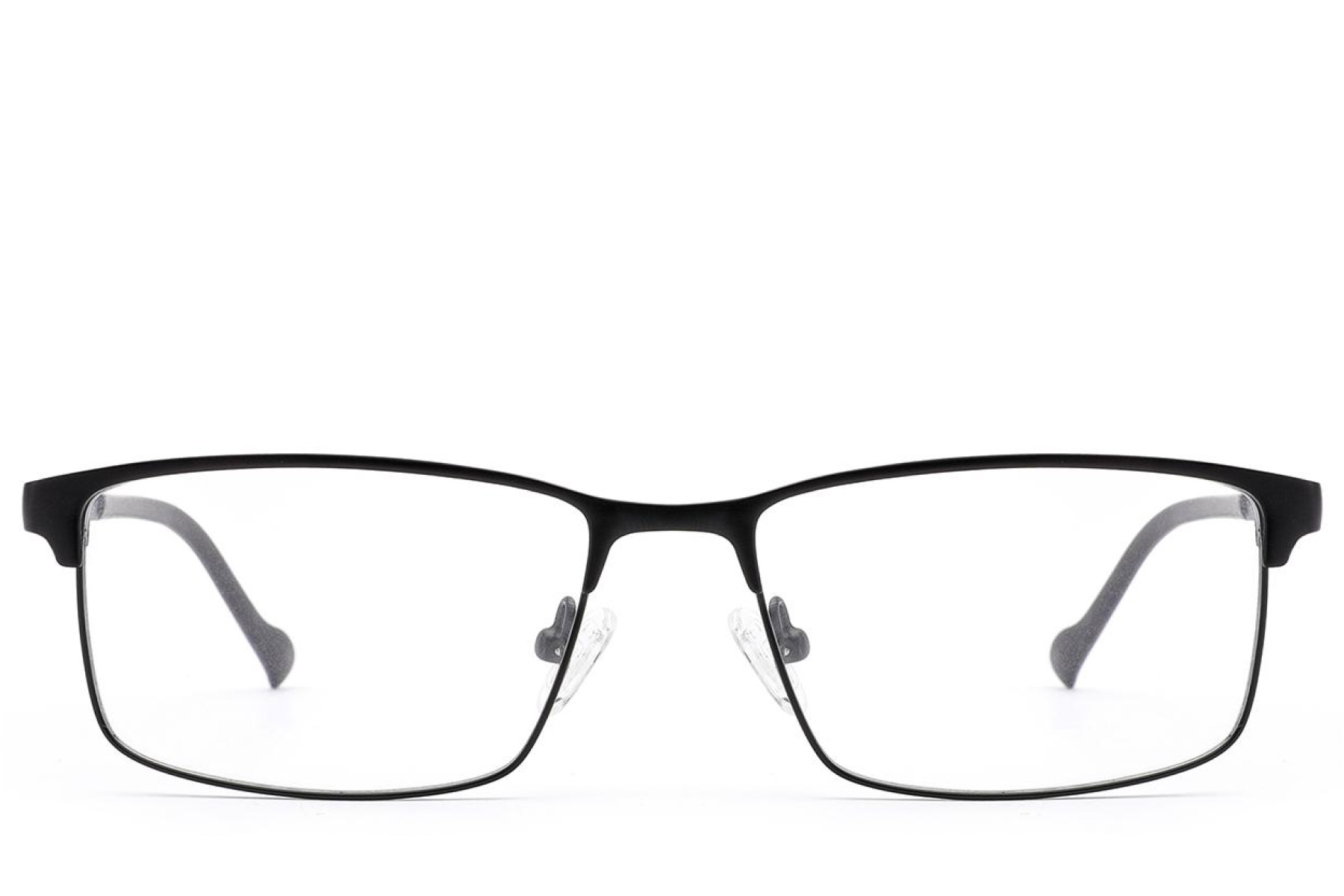 BS2012-2919_Black_Rectangular_Metal_Glasses_front