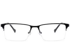 BS2012-2923_Black_Semi-rimless_Metal_Glasses-front