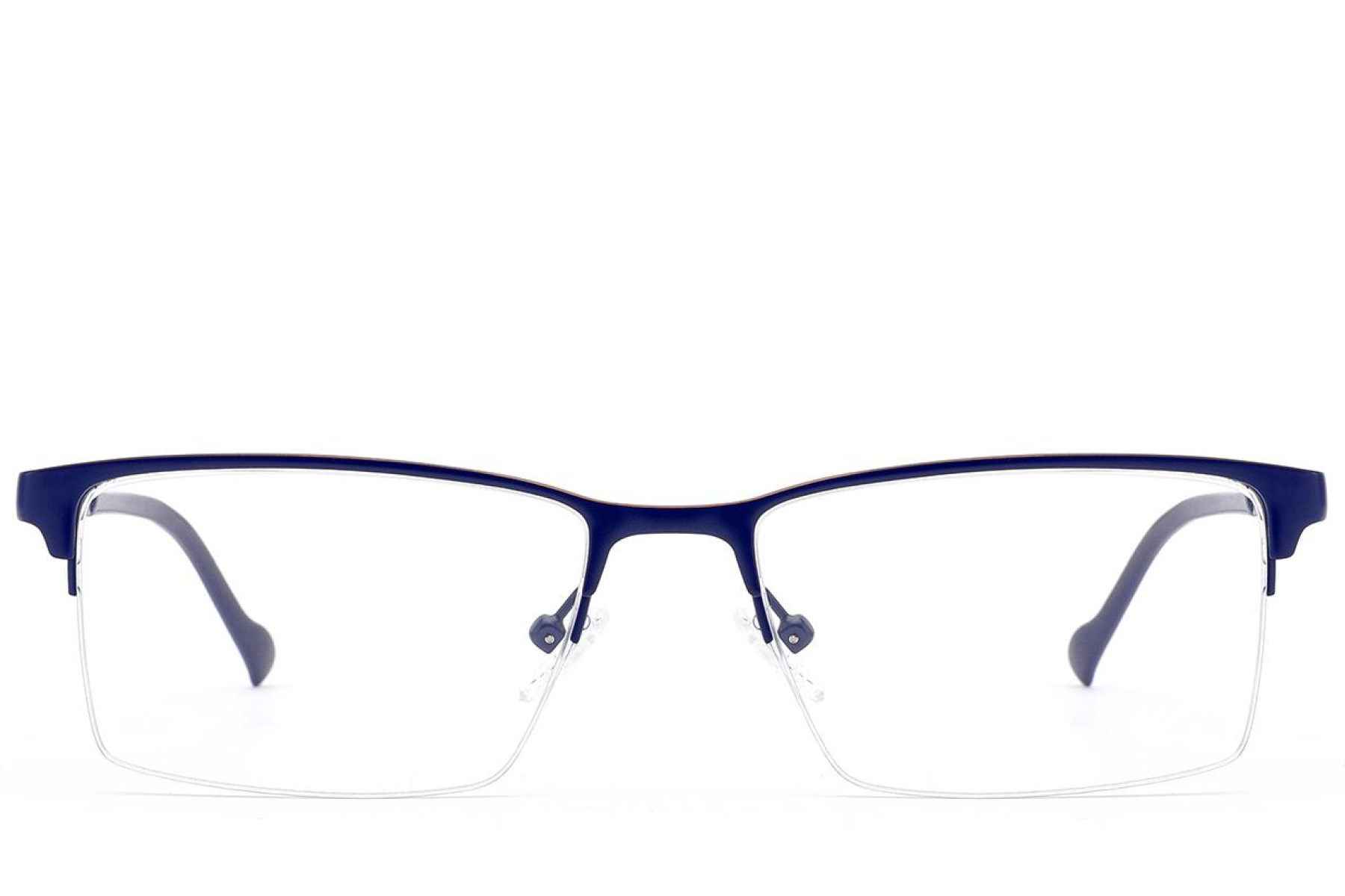 BS2012-2927_Blue_Semi-rimless_Metal_Glasses_front